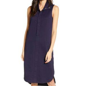 AG ADRIANO GOLDSCHMIED Bayle Sleeveless Knit Shirt Dress in Indigo Ink Size XL